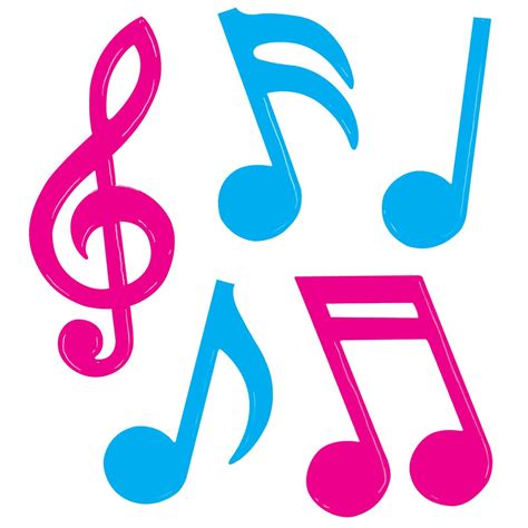 color music notes clipart - Clipground