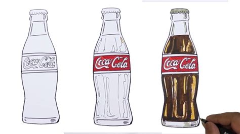 How to draw a Coca-Cola Bottle easy./ Easy Coca-Cola bottle drawing ...