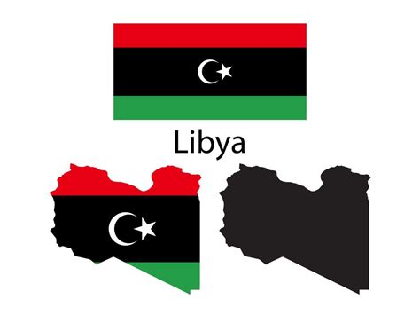 Libya flag and map illustration vector 21822853 Vector Art at Vecteezy