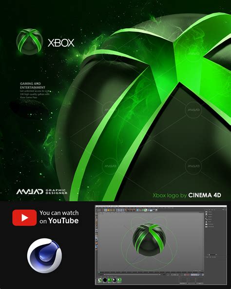 Xbox logo by cinema 4d | Gaming :: Behance