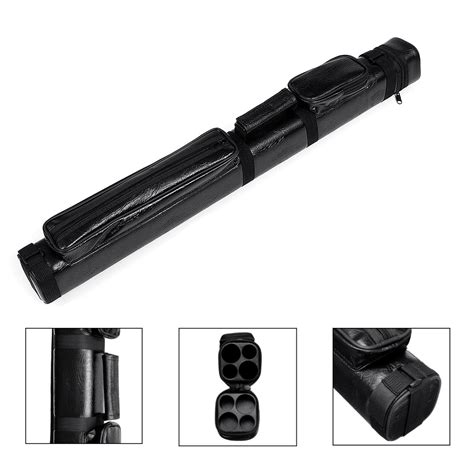 Black 2X2 1/2 4 Holes Billiard Cue Case Deluxe Hard Pool Cue Case ...