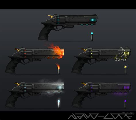 ArtStation - Sci Fi Elemental Revolver Concept