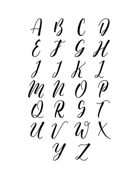 Free Printable Beginner Calligraphy Alphabet