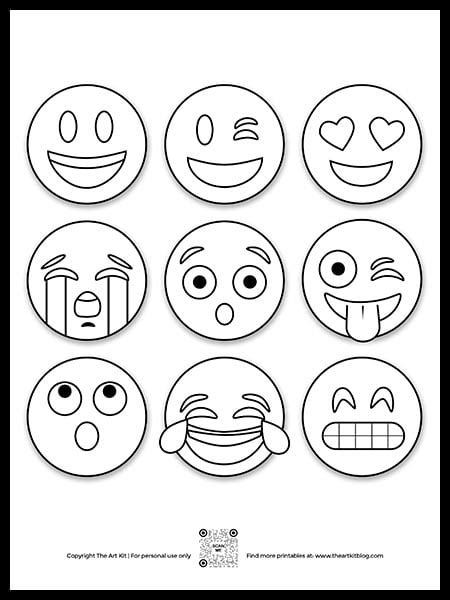 Free Printable Happy Emoji Faces, Emoji Happy Face Coloring Page ...