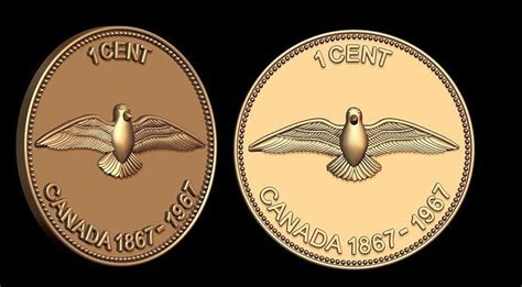 1 CENT CANADA COIN 3D model 3D printable | CGTrader