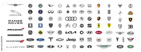 Vektorová grafika „All car мodern brends logo icon. All American cars ...