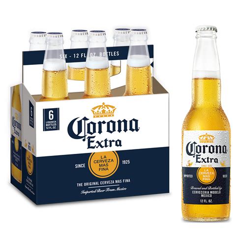 Corona Extra Beer Mexican Lager, Beer 6 Pack, 12 fl oz Bottles, 4.6% ...