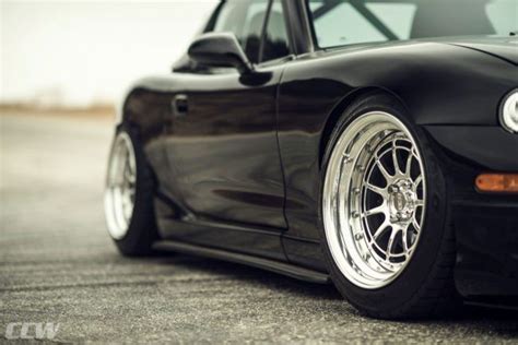 Black Mazda Miata MX-5 With Custom CCW Three-Piece Forged Wheels ...