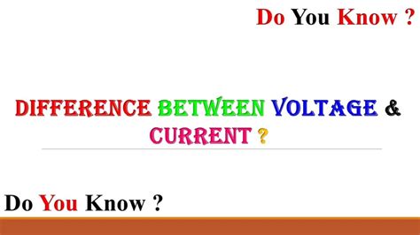 15 Interesting Difference between Voltage and Current In Tabular Form ...