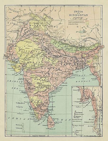 Map of India and Hindustan Our beautiful Wall Art and Photo Gifts ...