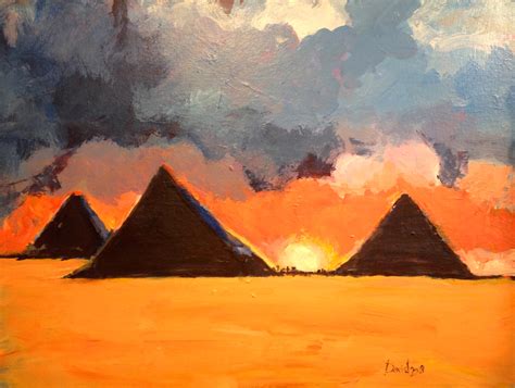 Pyramids At Giza Acrylic Painting By Daniel Clarke | absolutearts.com