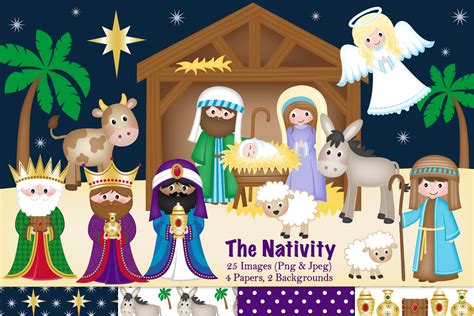 Nativity clipart, Christmas Nativity, Nativity Scene