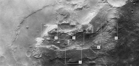 ESA - Terby crater: annotated nadir view, see full caption for details