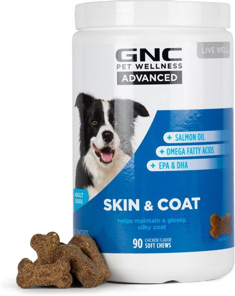 GNC PETS Advanced Skin & Coat Support Chicken Flavor Soft Chews Dog ...