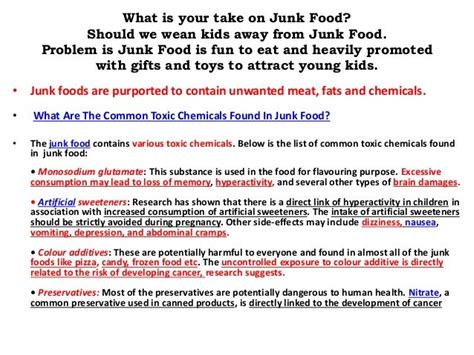 Nutritional facts about junk foods