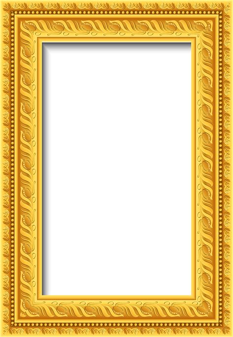 Portrait Frame PNG Golden Color in 2023 | Frame, Frame border design ...