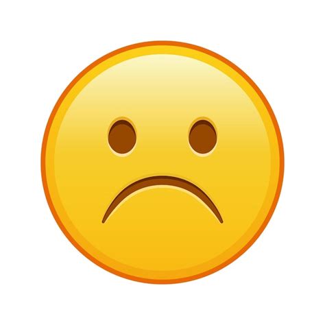 Premium Vector | Frowning sad face large size of yellow emoji smile