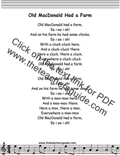 Old MacDonald Had A Farm Lyrics PDF Old Mac Donald Had A, 40% OFF