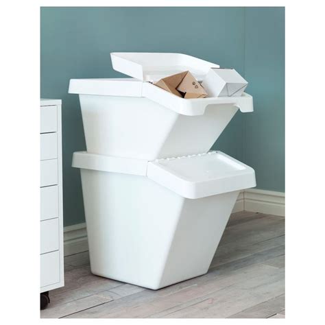 SORTERA Recycling bin with lid, white, 16 gallon - IKEA | Ikea kitchen ...