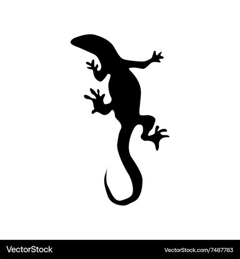 Lizard black silhouette Royalty Free Vector Image