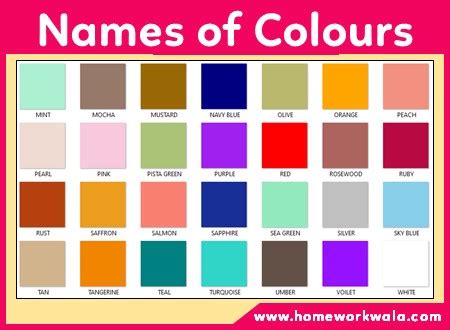 Color Palette Popular Colors Color Chart Patterns And Names Rgb Hex ...