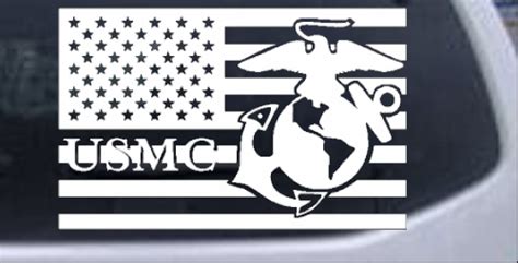 US American Flag USMC Marines Car or Truck Window Decal Sticker - Rad ...