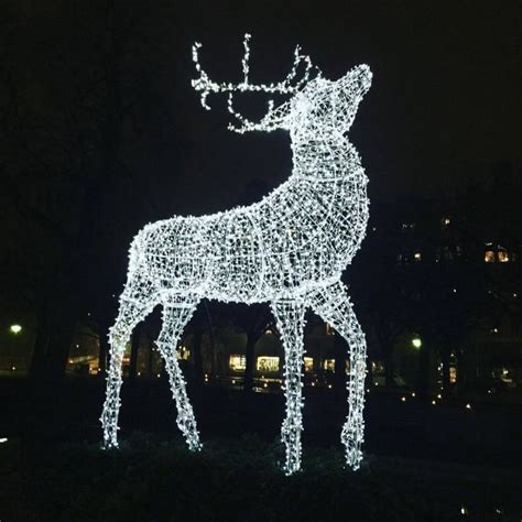 Life Size Large Outdoor Christmas Reindeer Motif Lights For Street ...