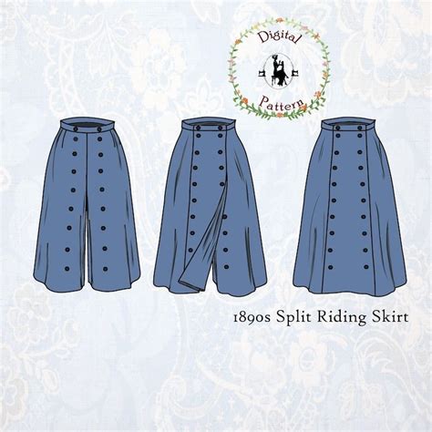 1890s Split Riding Skirt Sewing Pattern Victorian Cycling | Etsy ...