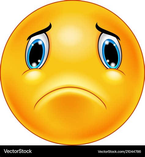 Sad emoticon face Royalty Free Vector Image - VectorStock