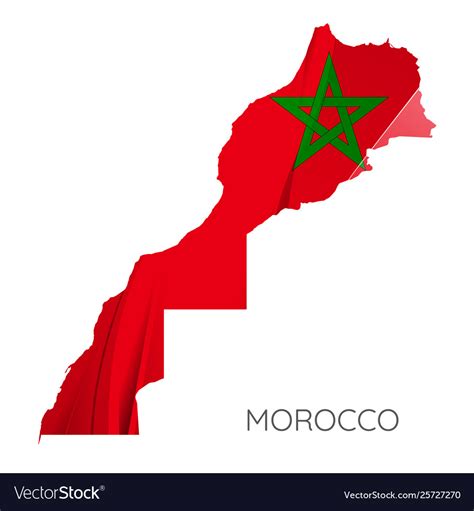 Map morocco with flag Royalty Free Vector Image