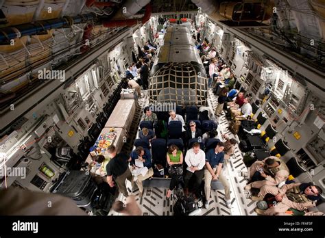 Interior of a U.S Air Forces C-17 cargo plane carrying a modified Stock ...