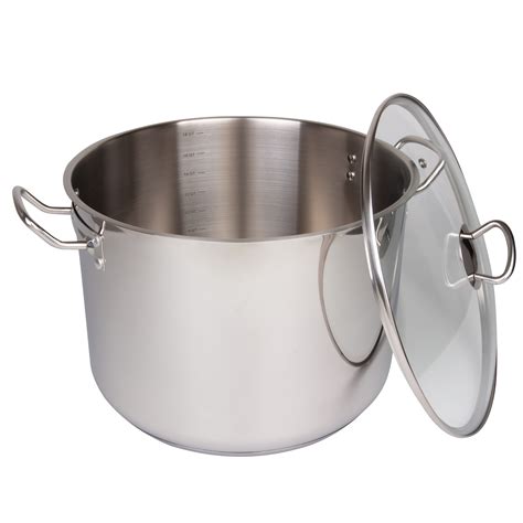 20 Quart Tri-Ply Stainless Steel Stockpot w Cover- Commercial Grade ...