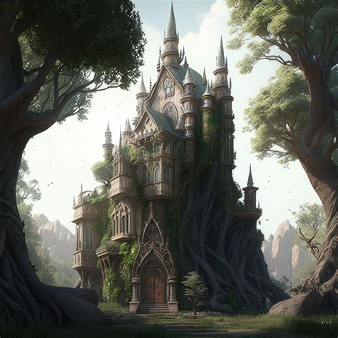 Elven Castle |1| (AI art) by 3D1viner on DeviantArt