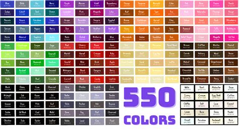 List Of Colors: 550 Color Names And Hex Codes Color, 42% OFF