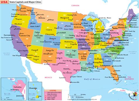 Map Of Usa Cities | Color 2018