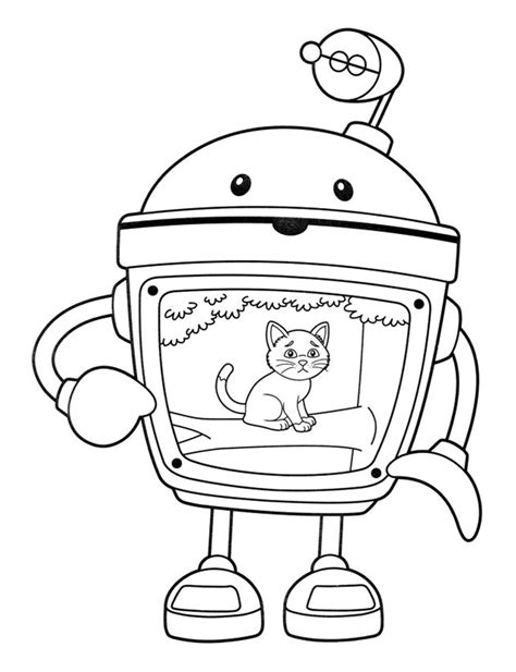 Bot and a Cat Coloring Page - Free Printable Coloring Pages for Kids