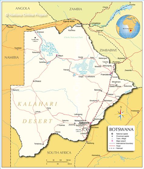 Map of Botswana - Nations Online Project