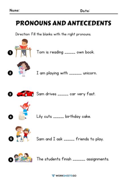 Pronouns And Antecedents Worksheets | WorksheetsGO