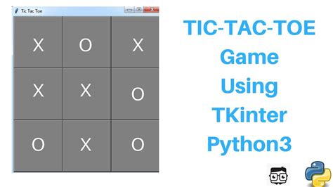 Tic-Tac-Toe Game In Python 3 Using Tkinter (Tutorial)