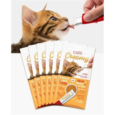 Catit Creamy Lickable Cat Treat Tube, Chicken/Liver, 30 Pack - Walmart ...