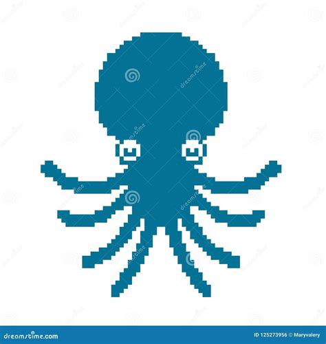 Octopus Pixel Art. Devilfish 8 Bit Stock Vector - Illustration of funny ...