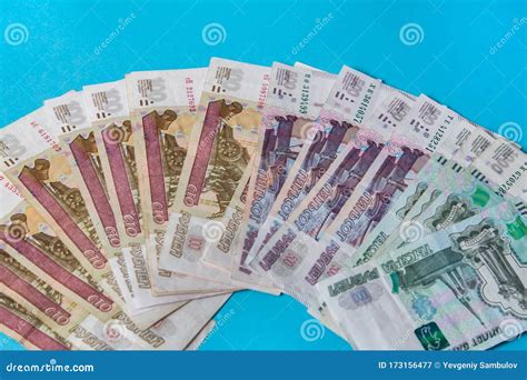 Paper Banknotes Russian Rubles. Rubles is the National Currency of ...