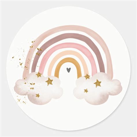 Rainbow Boho Sticker Pastel Rainbow Earth Tones | Zazzle.com