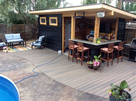 Primary outdoor backyard bar ideas for your home | Pool house shed ...