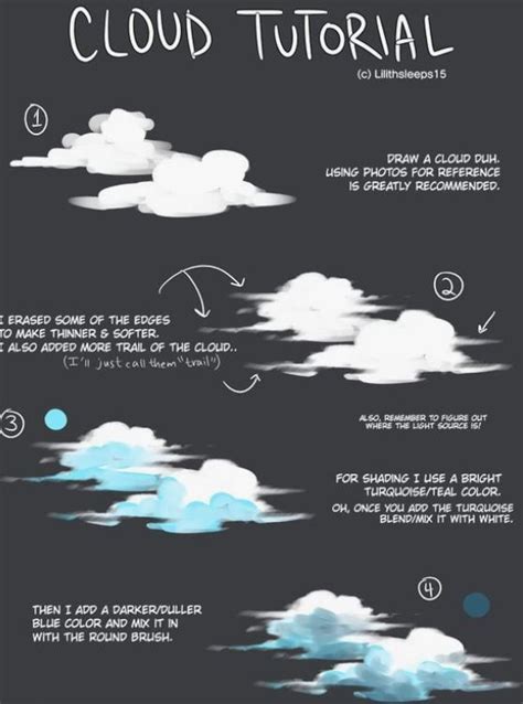 Digital Painting Tutorials, Digital Art Tutorial, Art Tutorials, Cloud ...