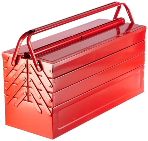 GREAT QUALITY RED PAINTED FINISH METAL TOOLBOX Cantilever 7 Tray LARGE ...