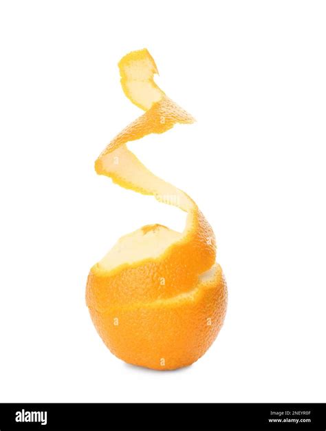 Orange fruit with peel on white background Stock Photo - Alamy