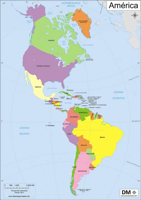 Mapa de América | Mapa de Paises y Capitales de América | Descargar e ...