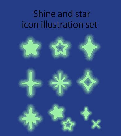 Shine Effect And Star Icon Illustration Set Stock Illustration ...