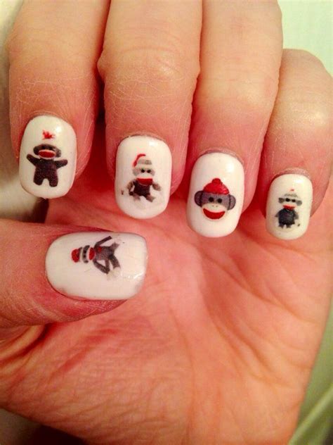 Sock Monkey Nail Decals | Monkey nails, Nail decals, Finger nail art